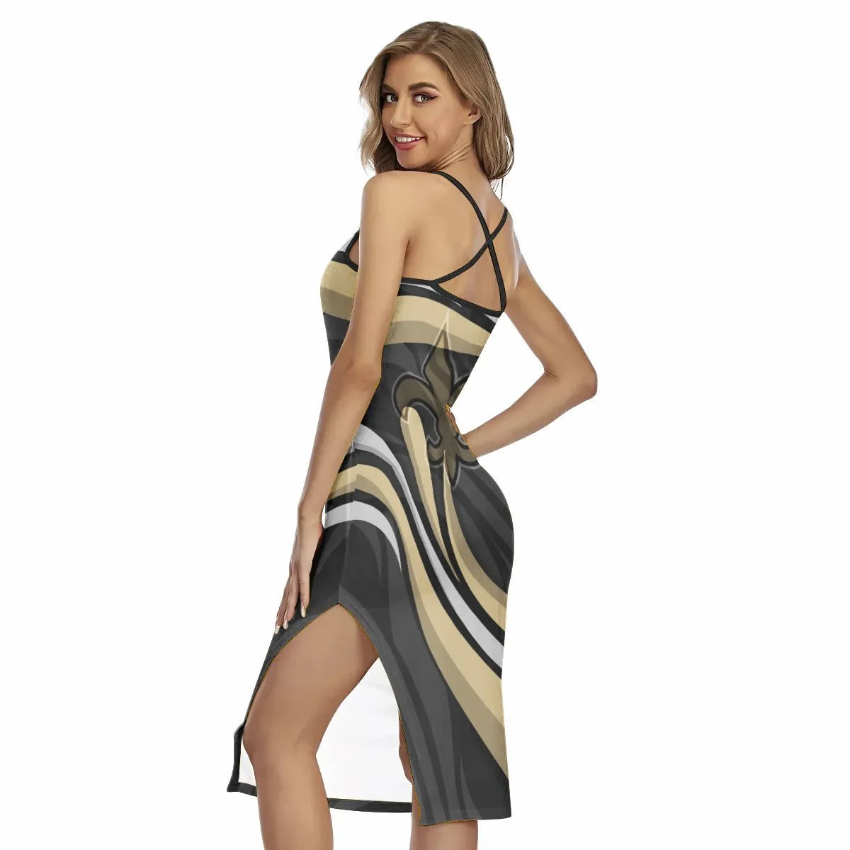 New Orleans Saints Women’s Back Cross Cami Dress 10