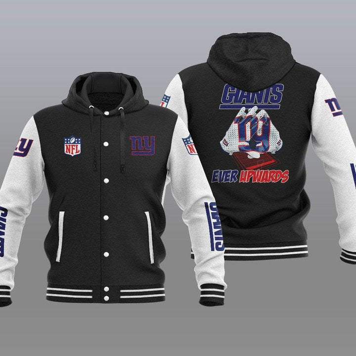 New York Giants Hooded Button Jacket with Hood 40