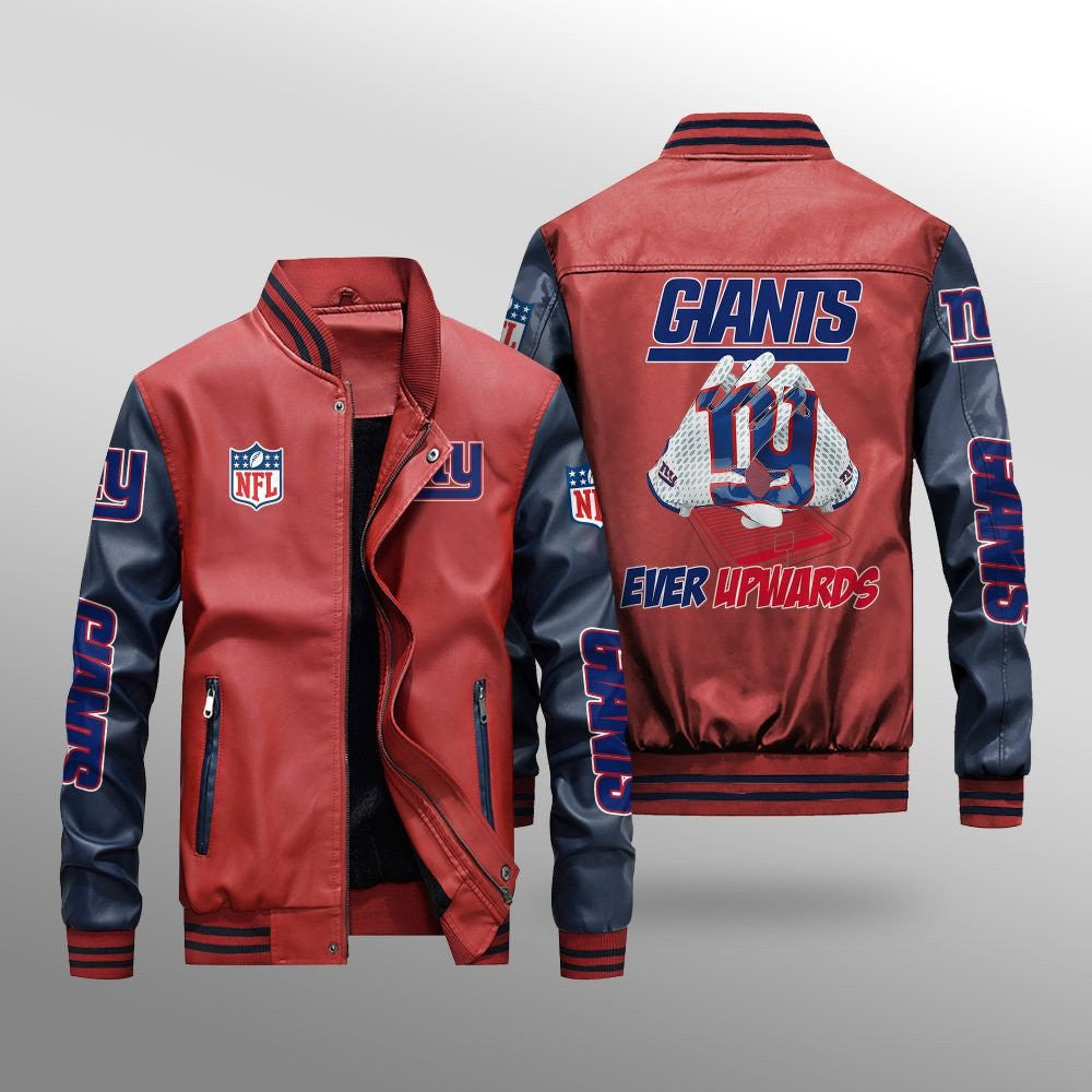 New York Giants Leather Bomber Jacket BG54