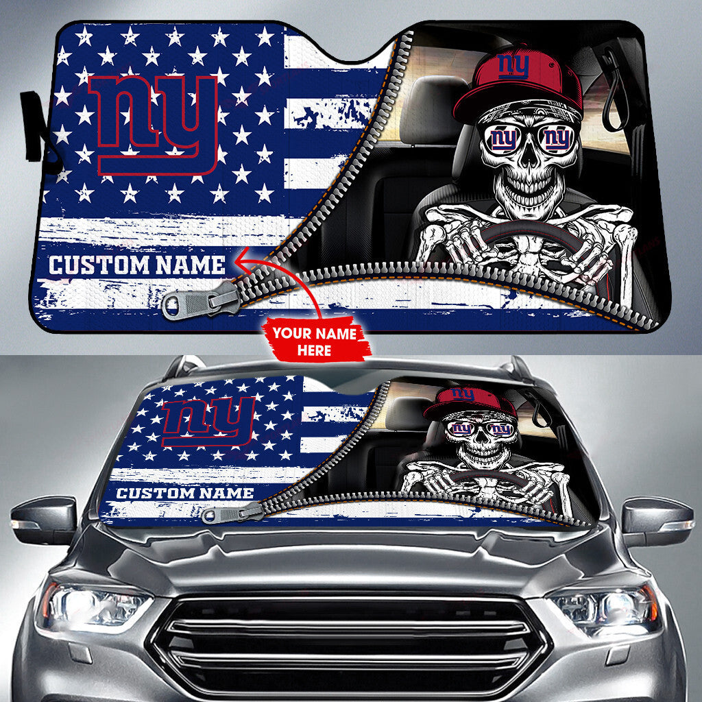 New York Giants Personalized Auto Sun Shade BG85
