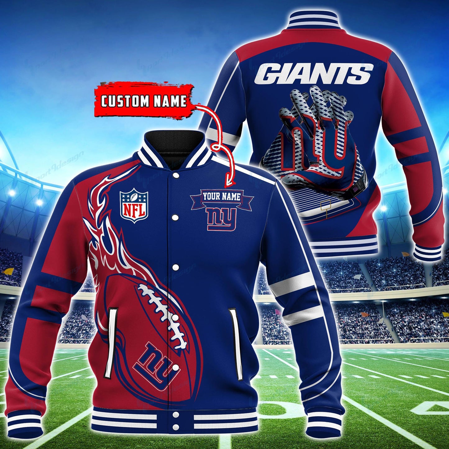 New York Giants Personalized Baseball Jacket BG21