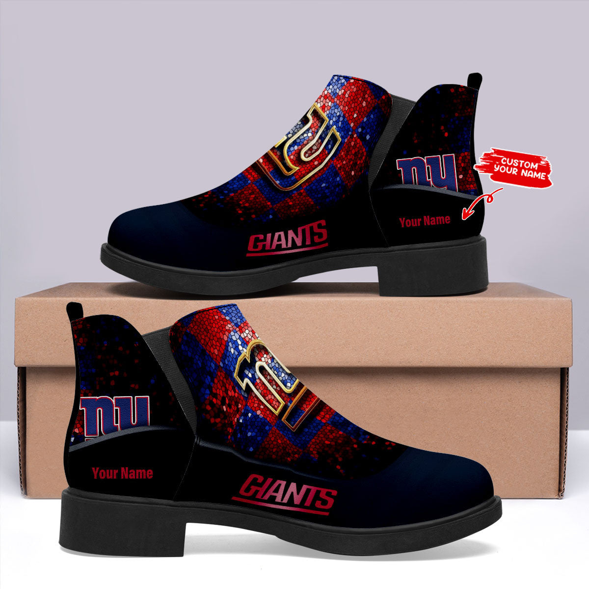 New York Giants Personalized Comfort & Fashion Short Boots BG101