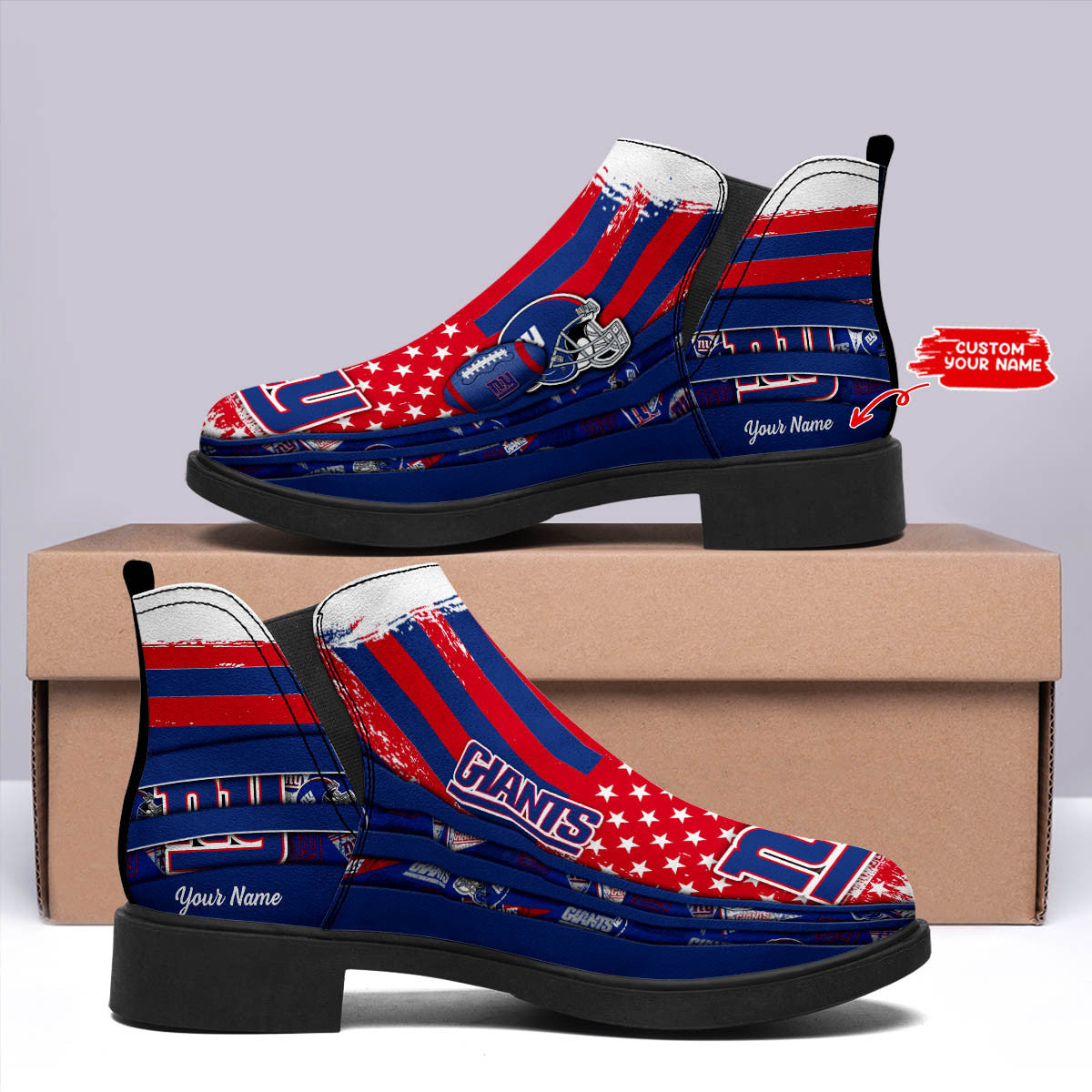 New York Giants Personalized Comfort & Fashion Short Boots BG78
