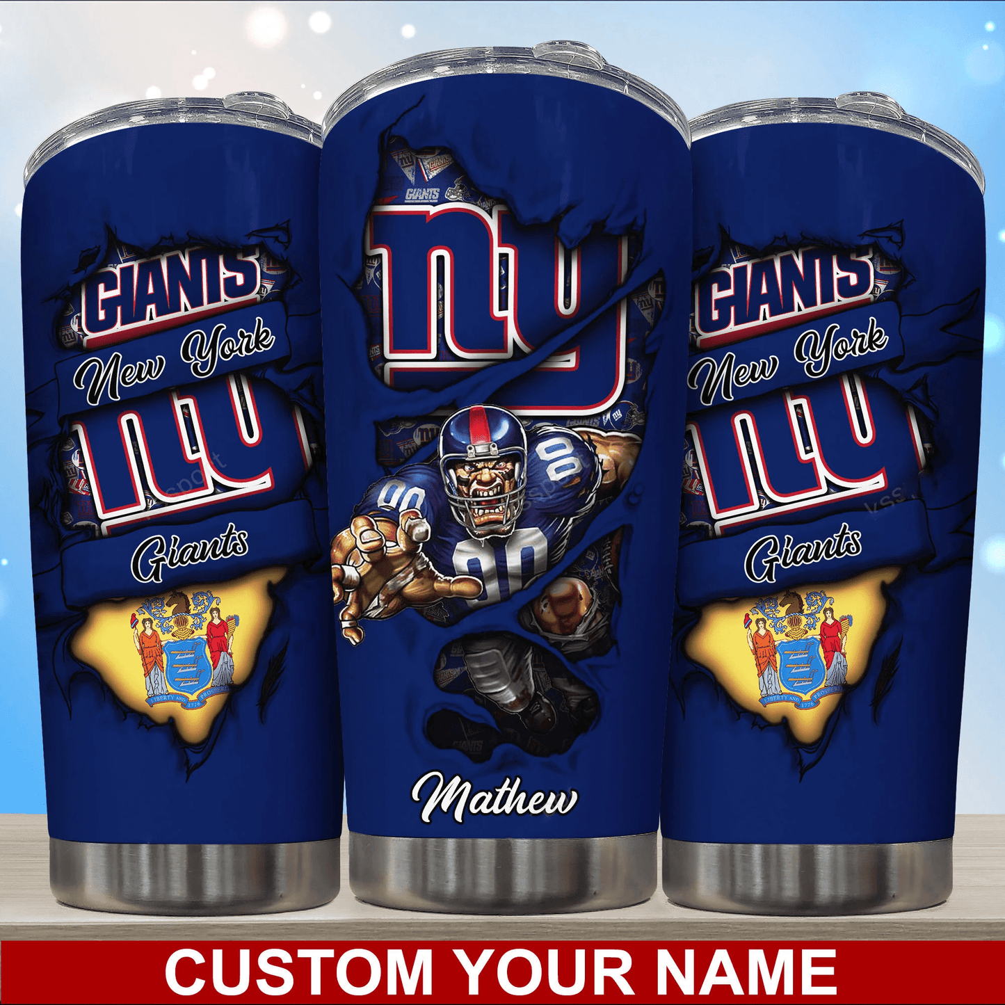 New York Giants Personalized Tumbler BG243