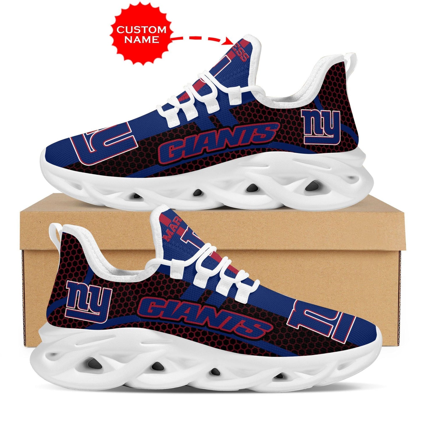 New York Giants Shoes Clunky Sneakers Luxury NFL Custom name