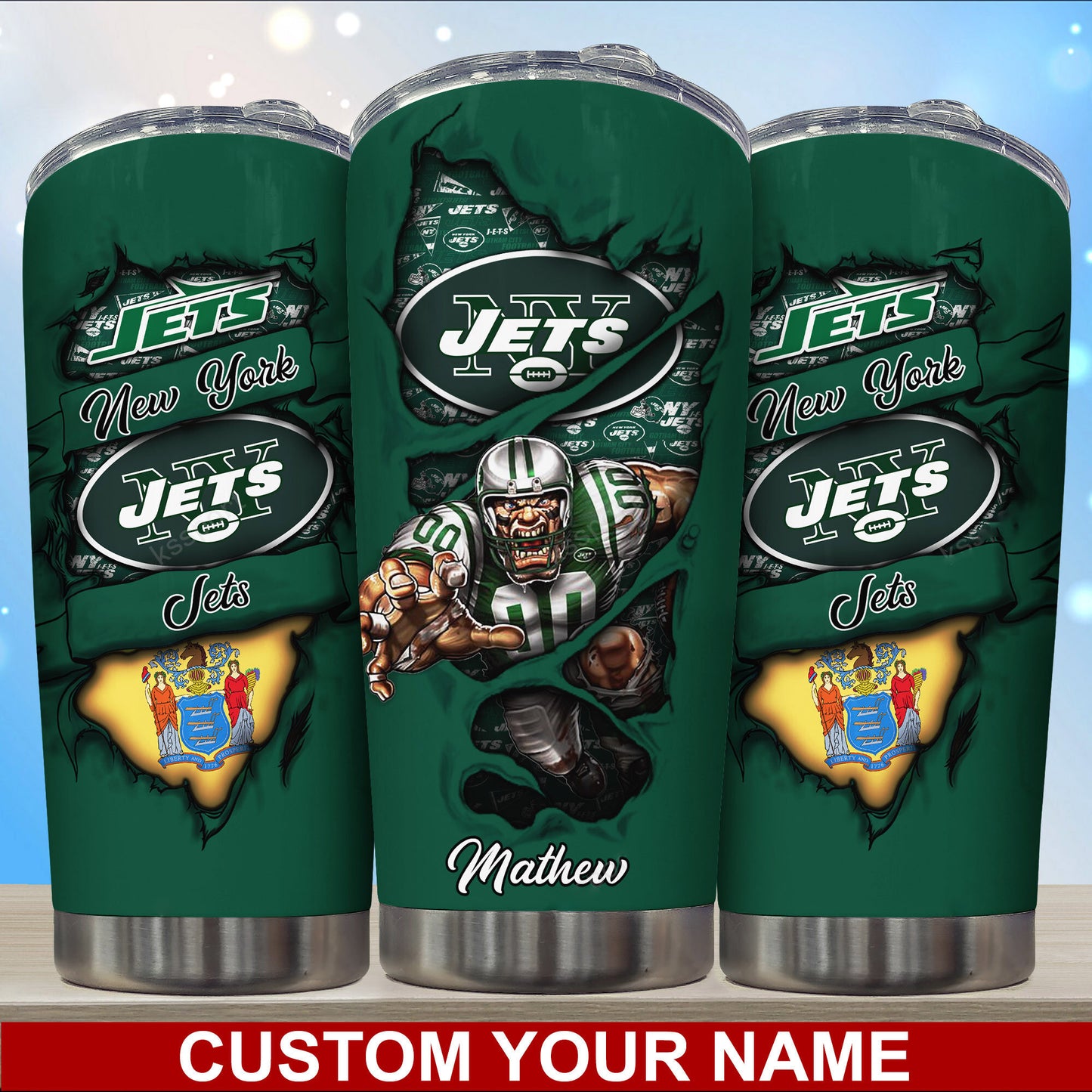 New York Jets Personalized Tumbler BG244