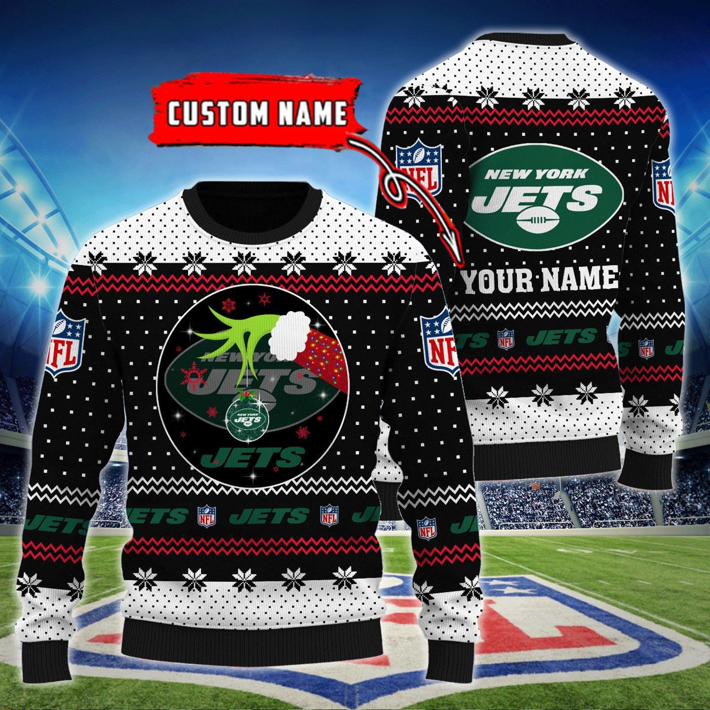 New York Jets Personalized Woolen Sweater BG56