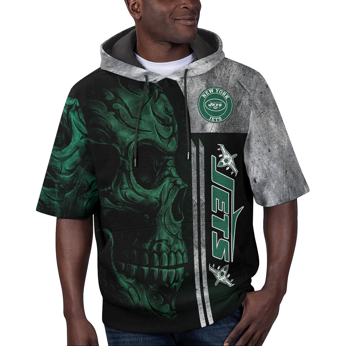 New York Jets Short Sleeve Hoodie BG34