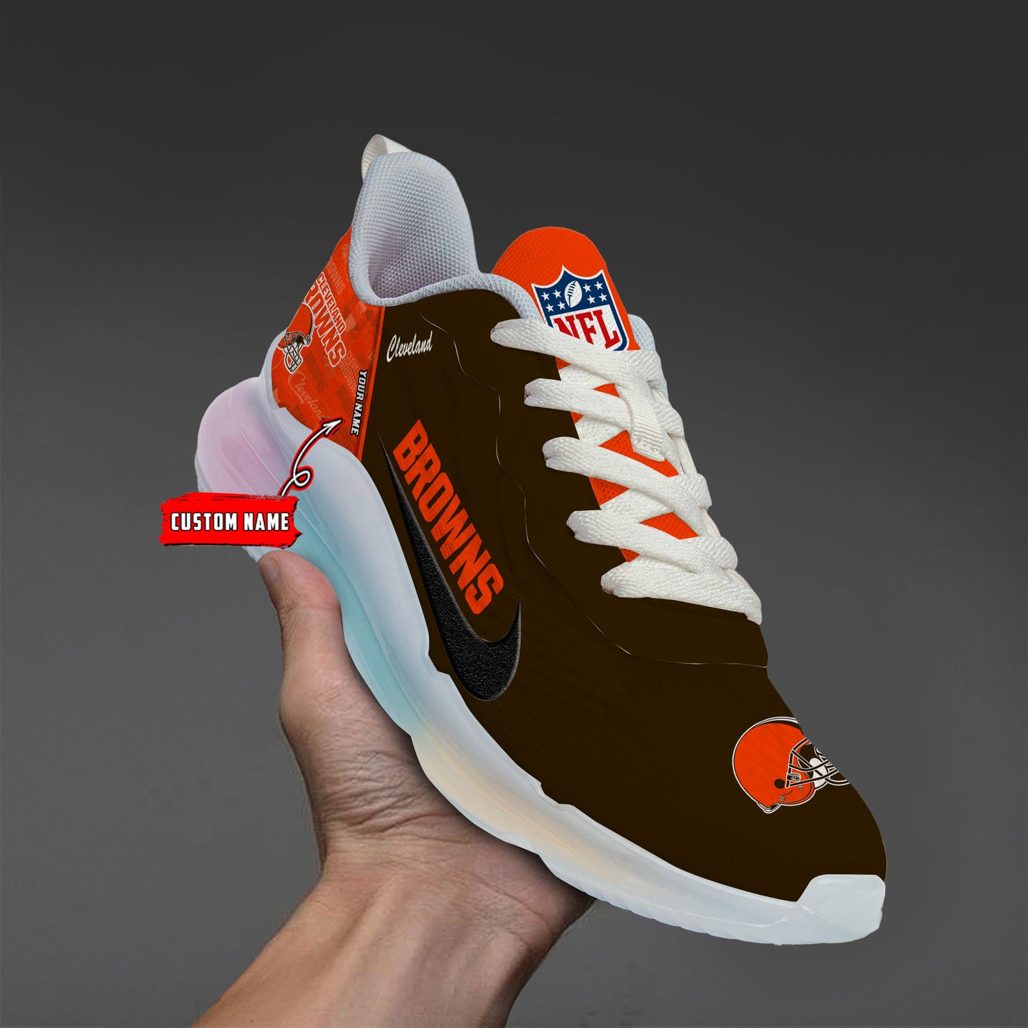 Cleveland Browns Rainbow Cushion Running Shoes AZBTCRS00008