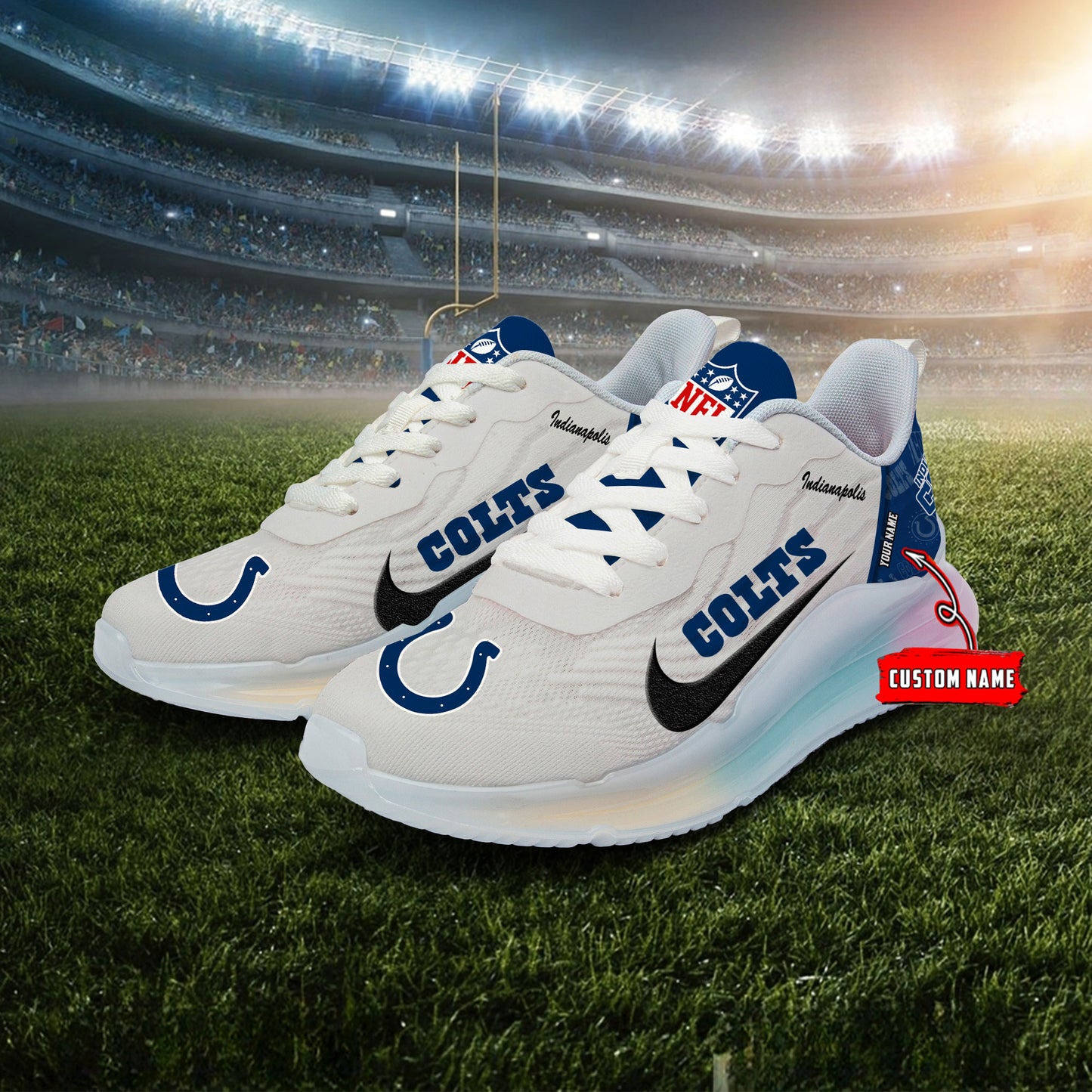 Indianapolis Colts Rainbow Cushion Running Shoes AZBTCRS00014