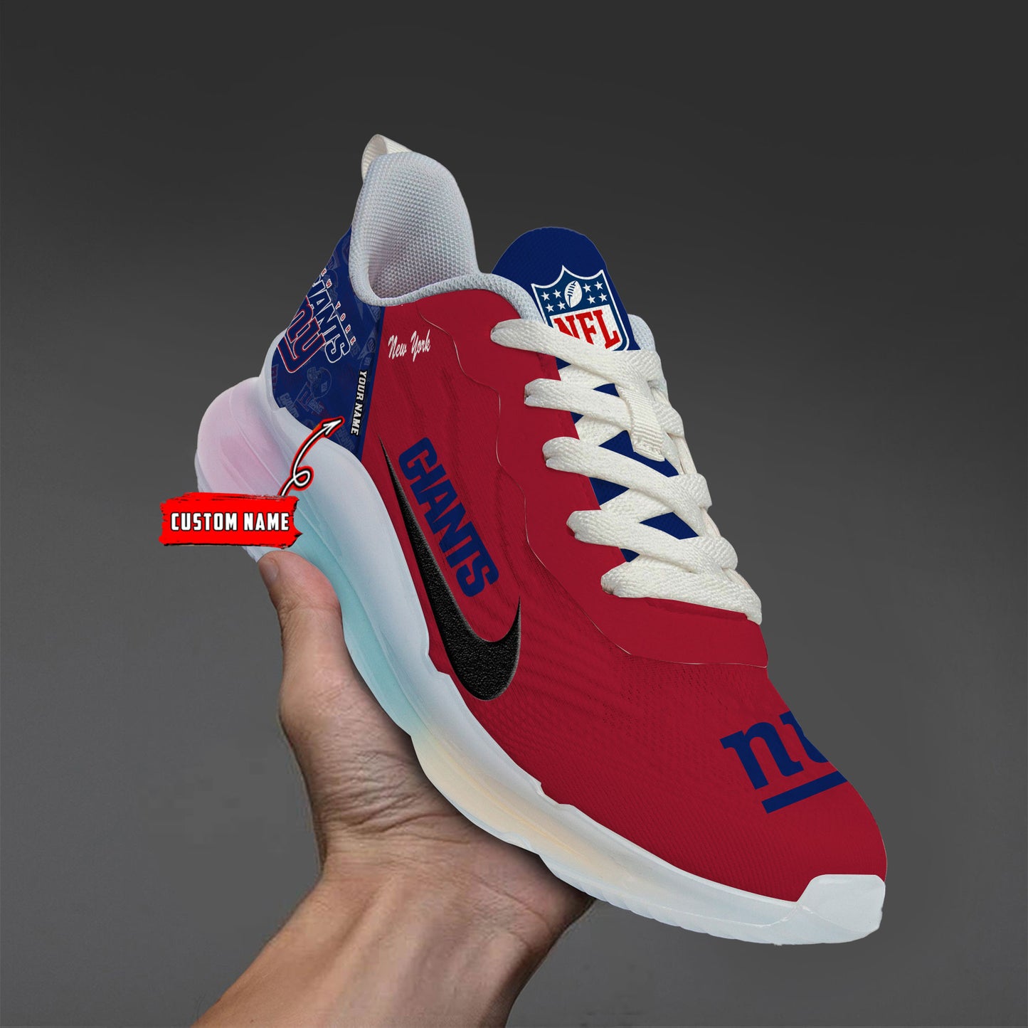 New York Giants Rainbow Cushion Running Shoes AZBTCRS00021