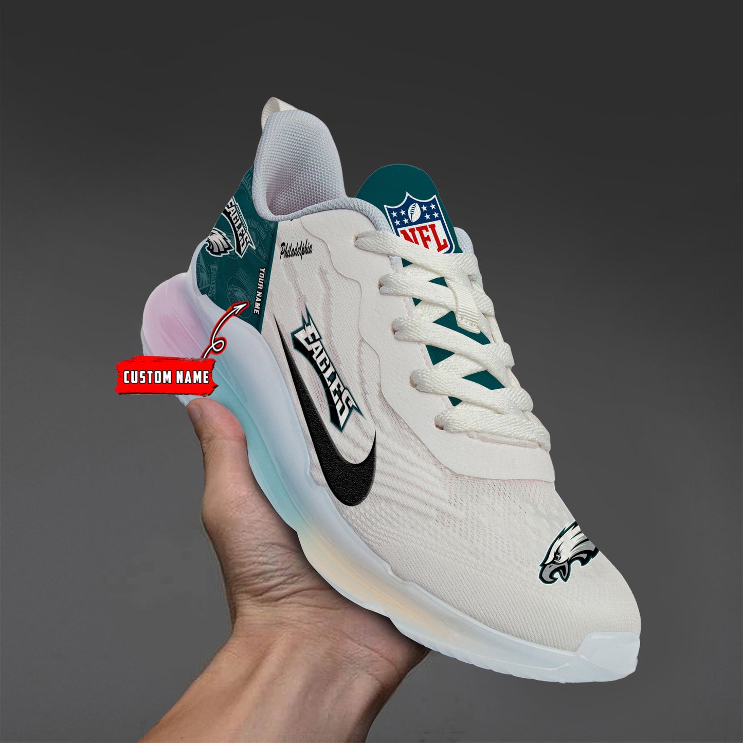 Philadelphia Eagles Rainbow Cushion Running Shoes AZBTCRS00024