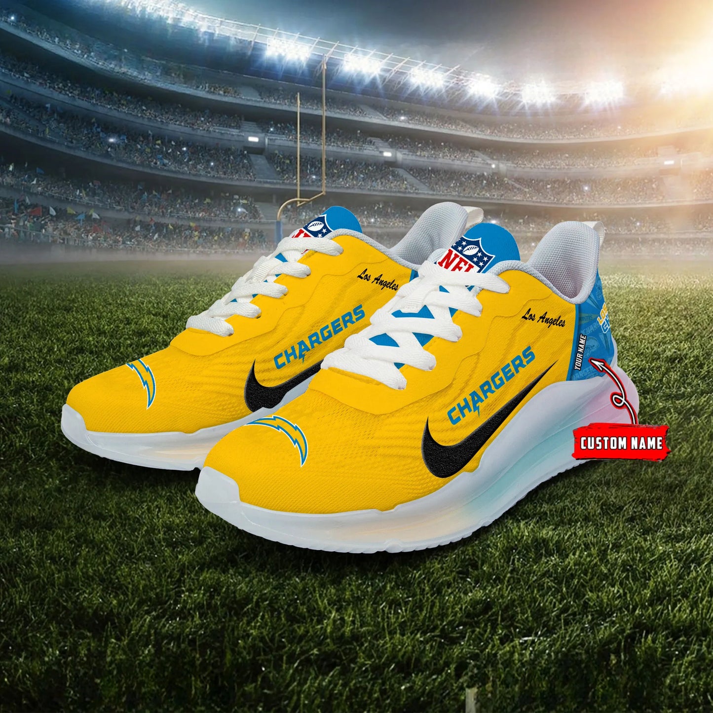 Los Angeles Chargers Rainbow Cushion Running Shoes AZBTCRS00027