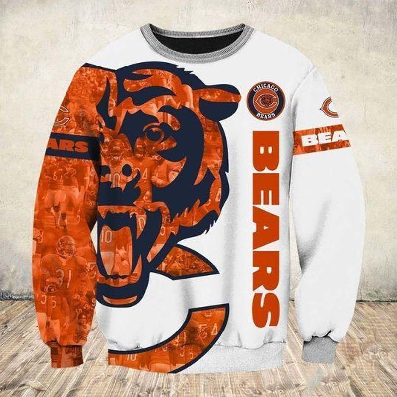 NFL Chicago Bears Limited Edition All Over Print Hoodie Sweatshirt Zip Hoodie T shirt S654