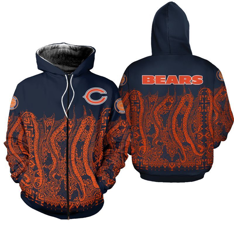 NFL Chicago Bears Limited Edition All Over Print Hoodie Sweatshirt Zip Hoodie T shirt S656