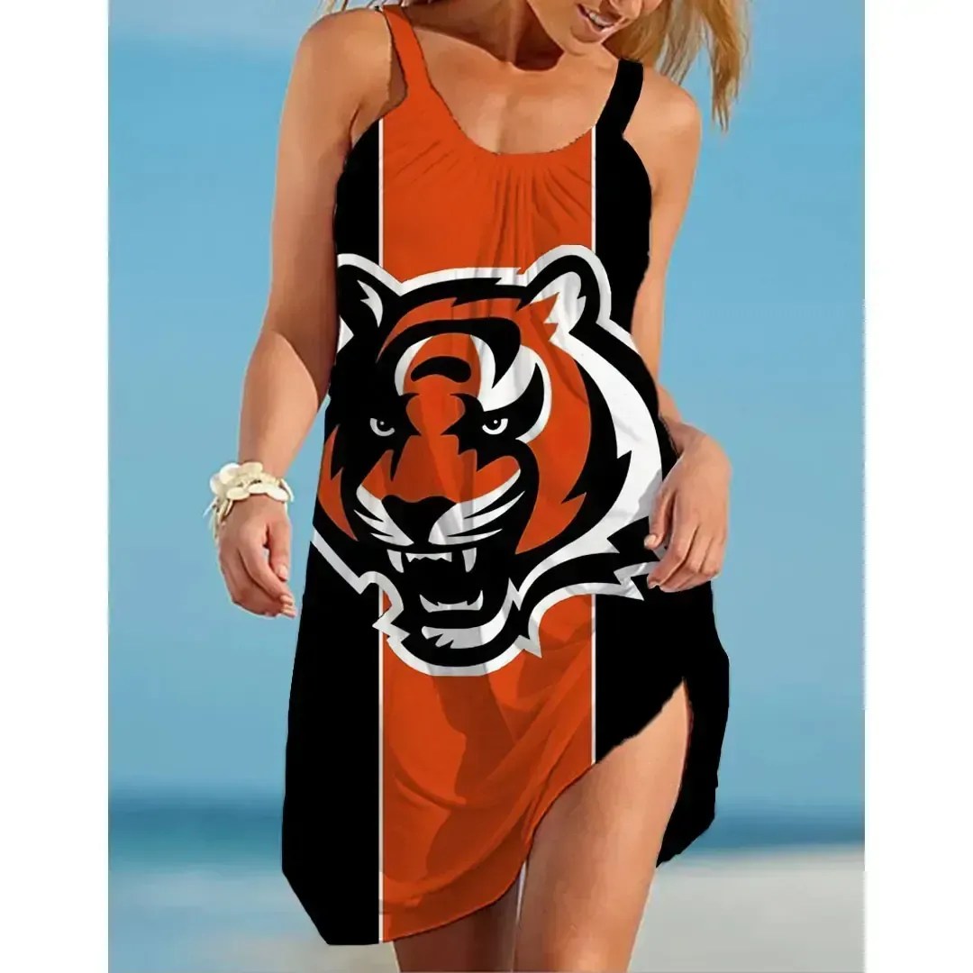 Nfl Chicago Bears Printed Beach Dress For Leisure 53