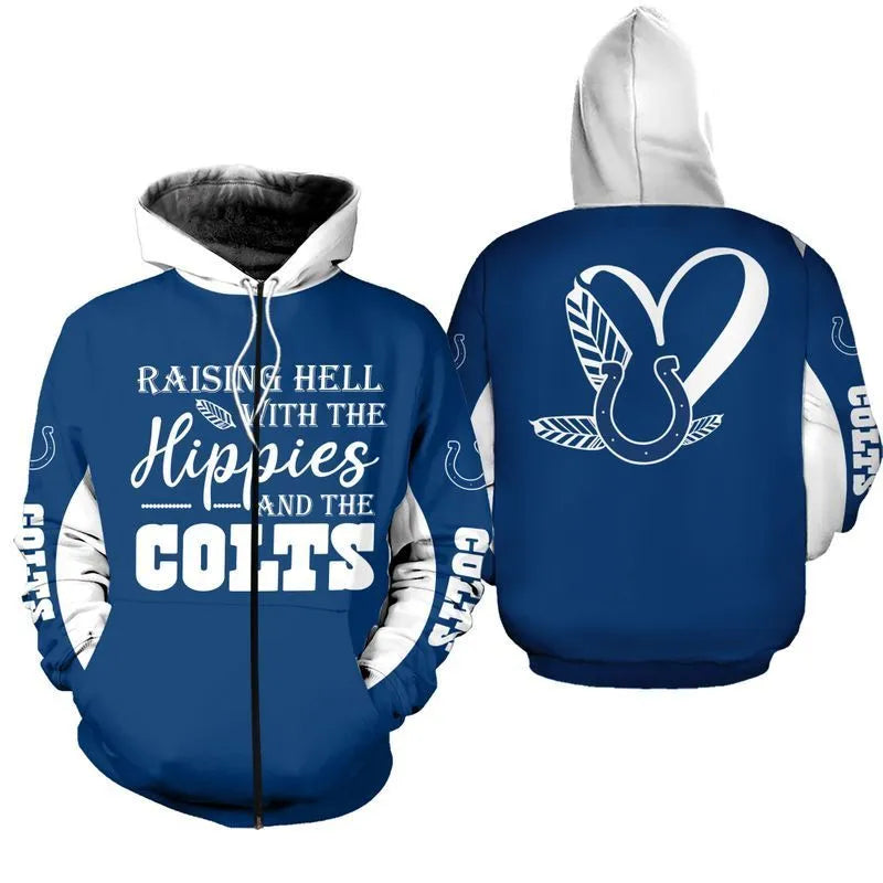 NFL Indianapolis Colts Limited Edition All Over Print Hoodie Sweatshirt Zip Hoodie T shirt Unisex