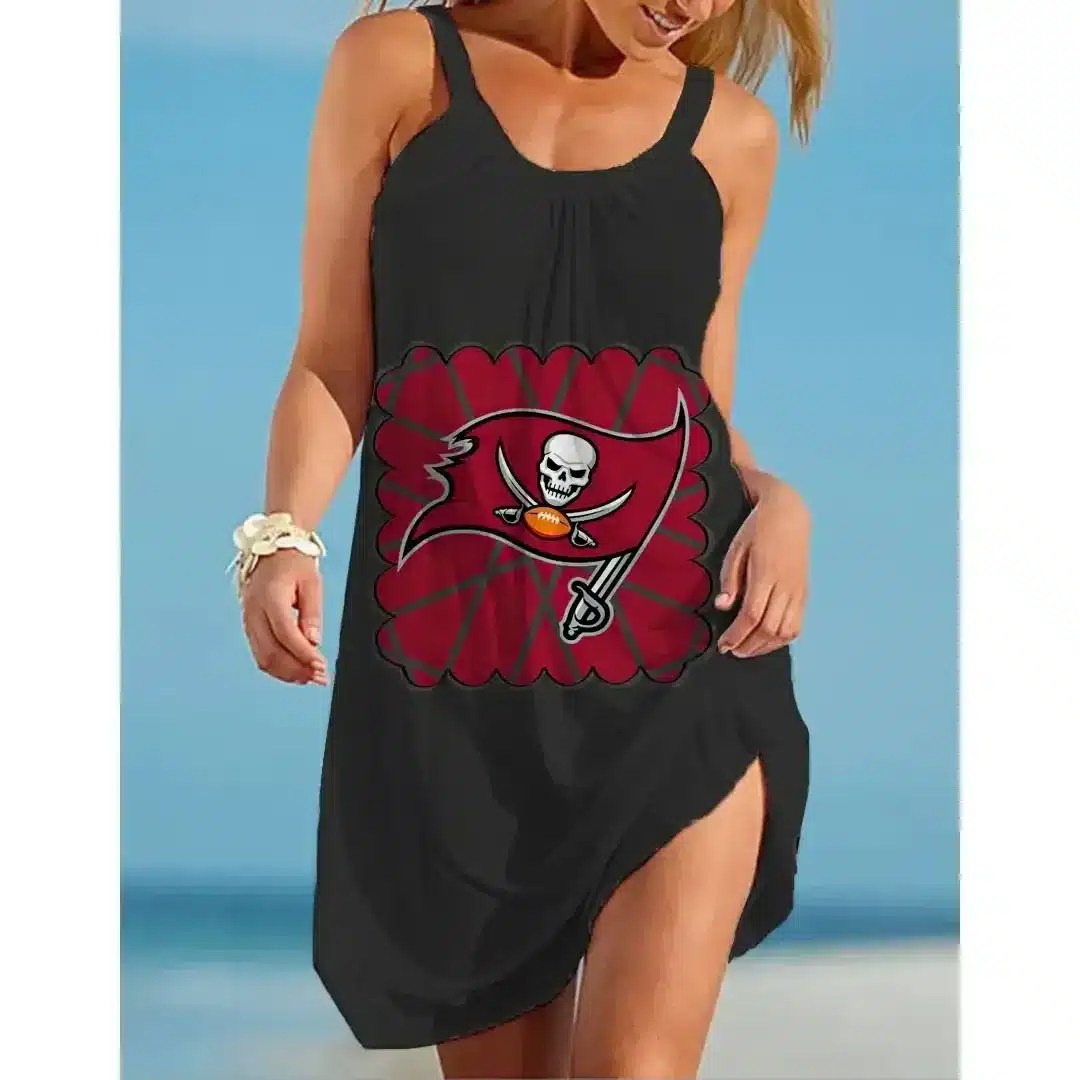 Nfl Tampa Bay Buccaneers Printed Beach Dress For Leisure 60