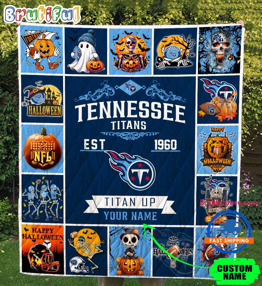 Tennessee Titans Special Pumpkin Halloween Quilt Blanket AZBTQLT000031