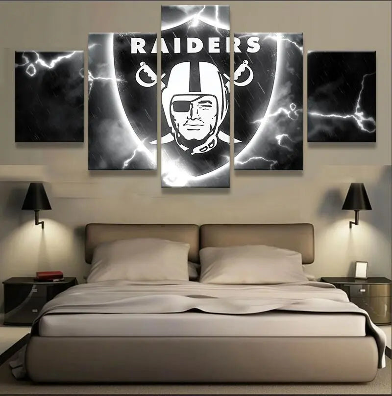Las Vegas Raiders 5 Piece Canvas Wall Art With Frame HA17