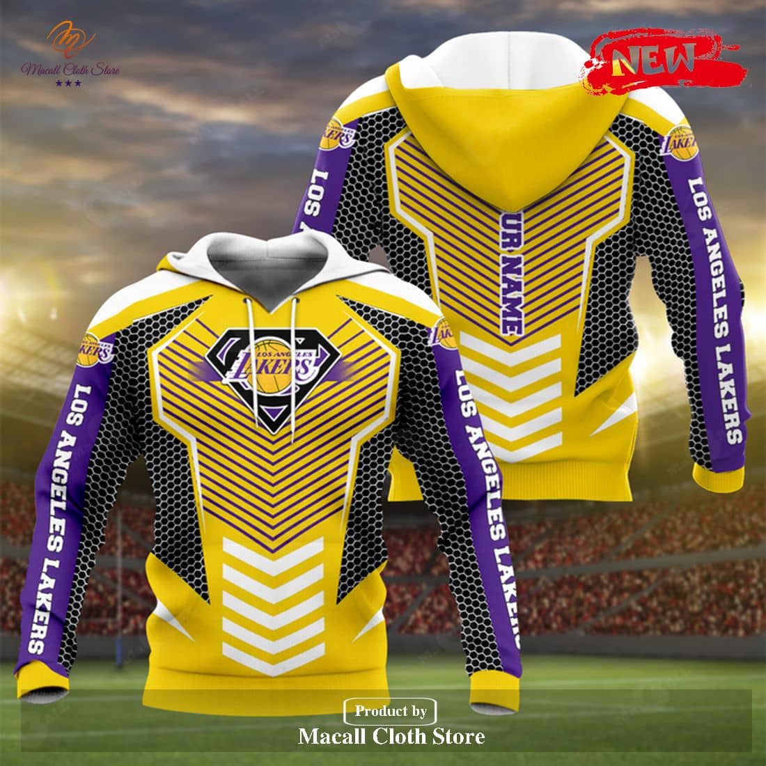 Los Angeles Lakers Personalized All Over Printed Hoodie BB691