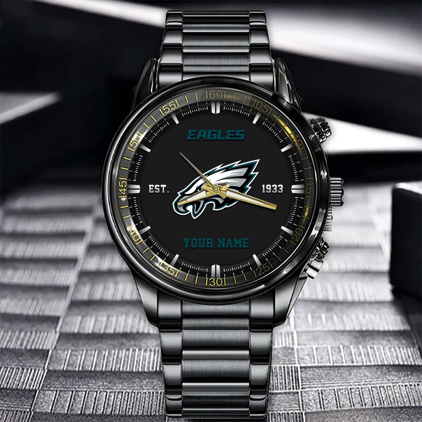 Philadelphia Eagles Black Fashion Watch Gifts For Sport Fans AZWATCH080