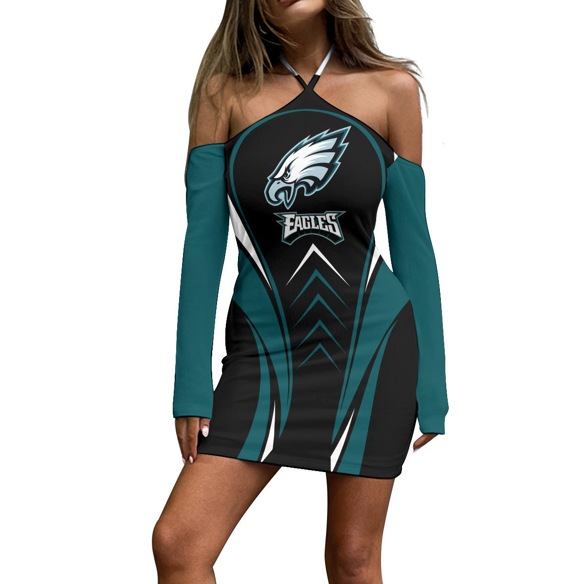 Philadelphia Eagles Halter Lace-up Dress 56