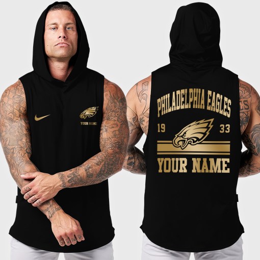 Philadelphia Eagles Men Workout Hooded Tank Top AZMGSH058