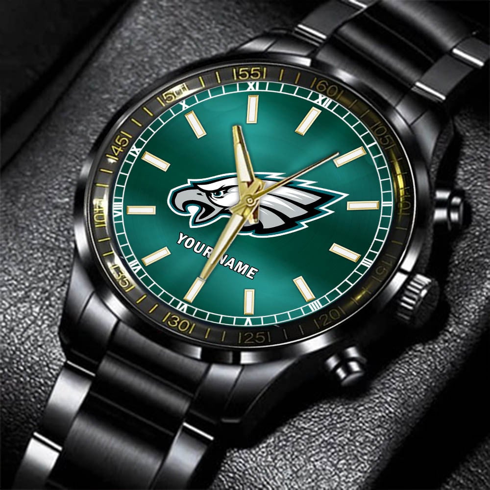 Philadelphia Eagles Black Fashion Watch Gifts For Sport Fans AZWATCH050