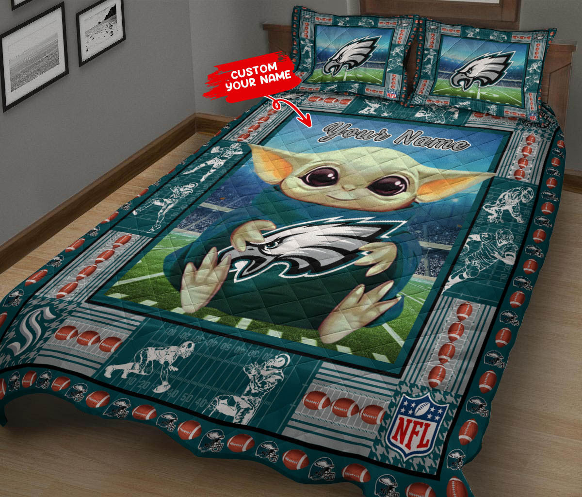 Philadelphia Eagles Personalized Quilt Set BG71