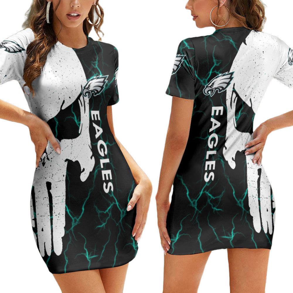 Philadelphia Eagles Short Sleeve Bodycon Mini Dress BG285
