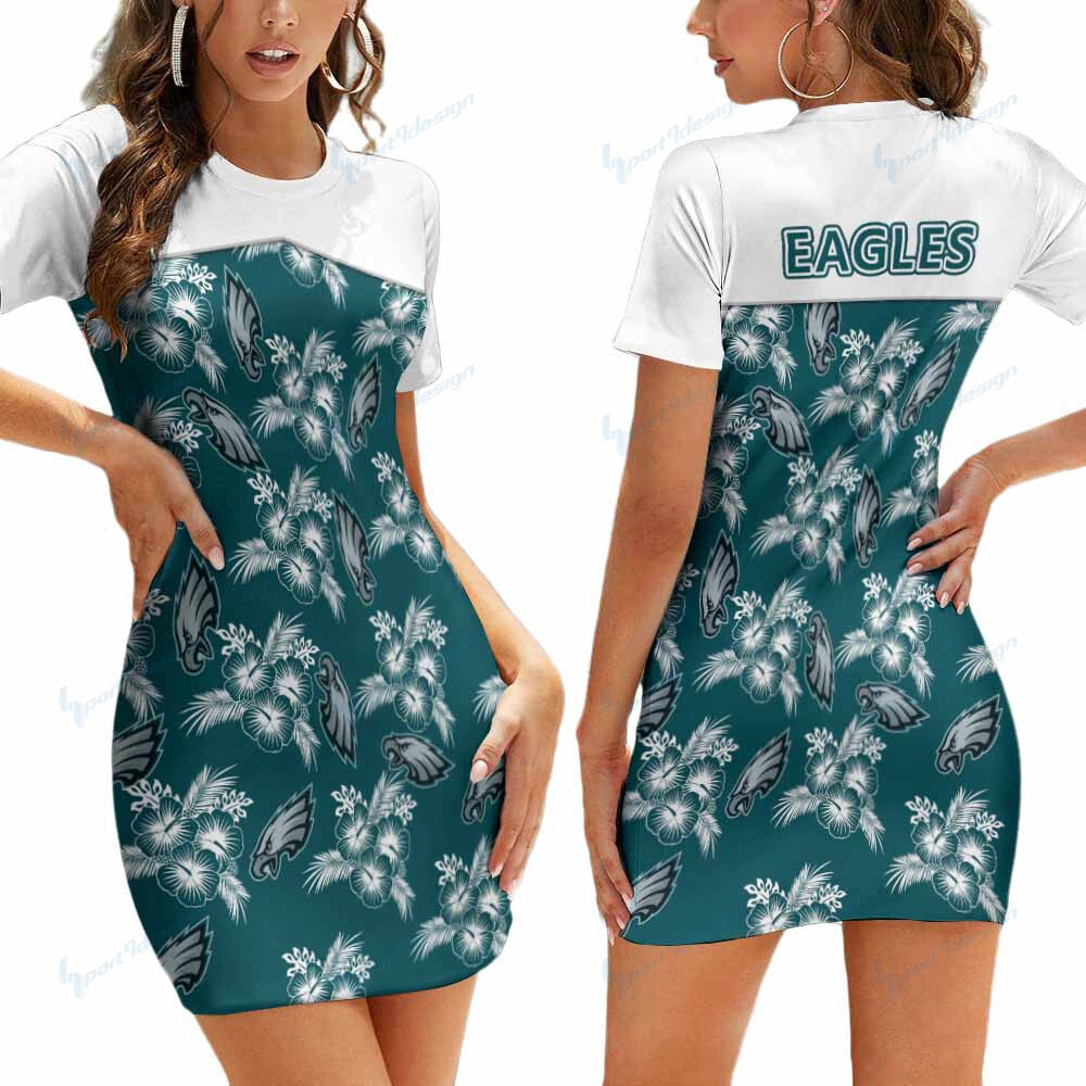 Philadelphia Eagles Short Sleeve Bodycon Mini Dress BG321