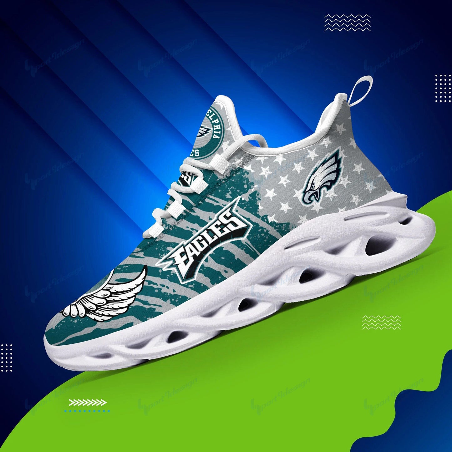Philadelphia Eagles Yezy Running Sneakers BB767