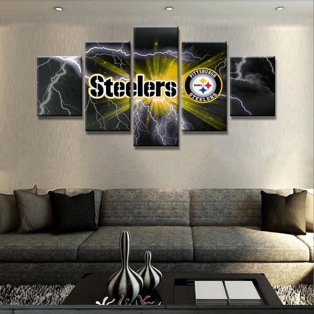 Pittsburgh Steelers 5 Piece Canvas Wall Art With Frame HA27