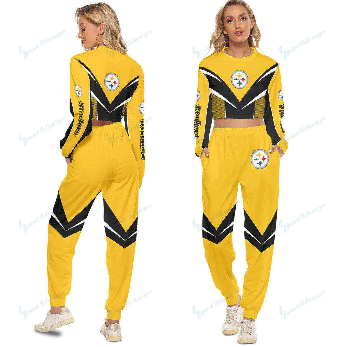 Pittsburgh Steelers Crop Sweatshirt Suit 24