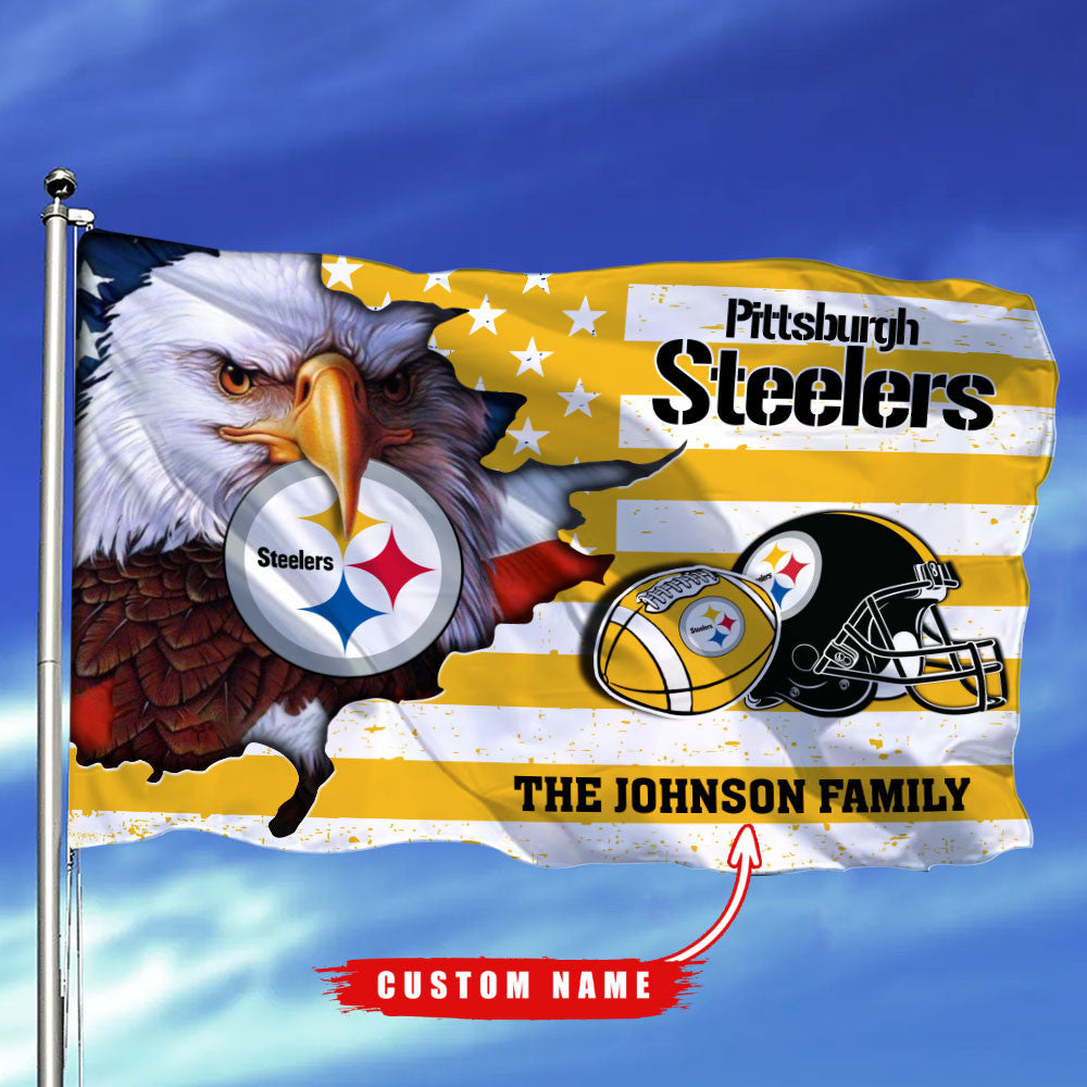 Pittsburgh Steelers-Flag-Custom Name