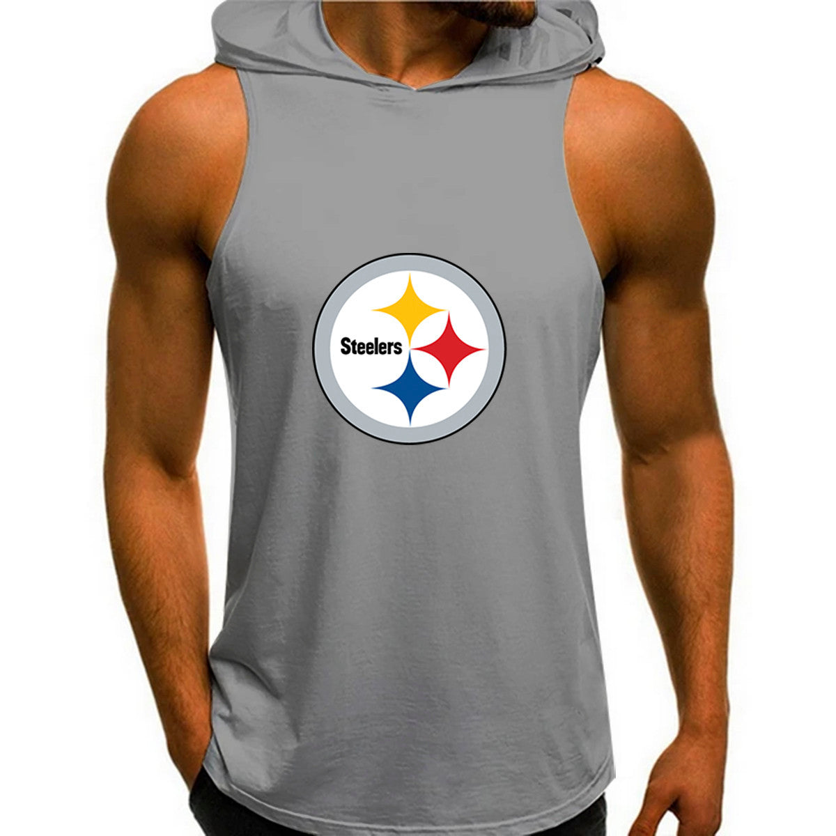 Pittsburgh Steelers Man Gym-Sport Hoodie Vest BG10