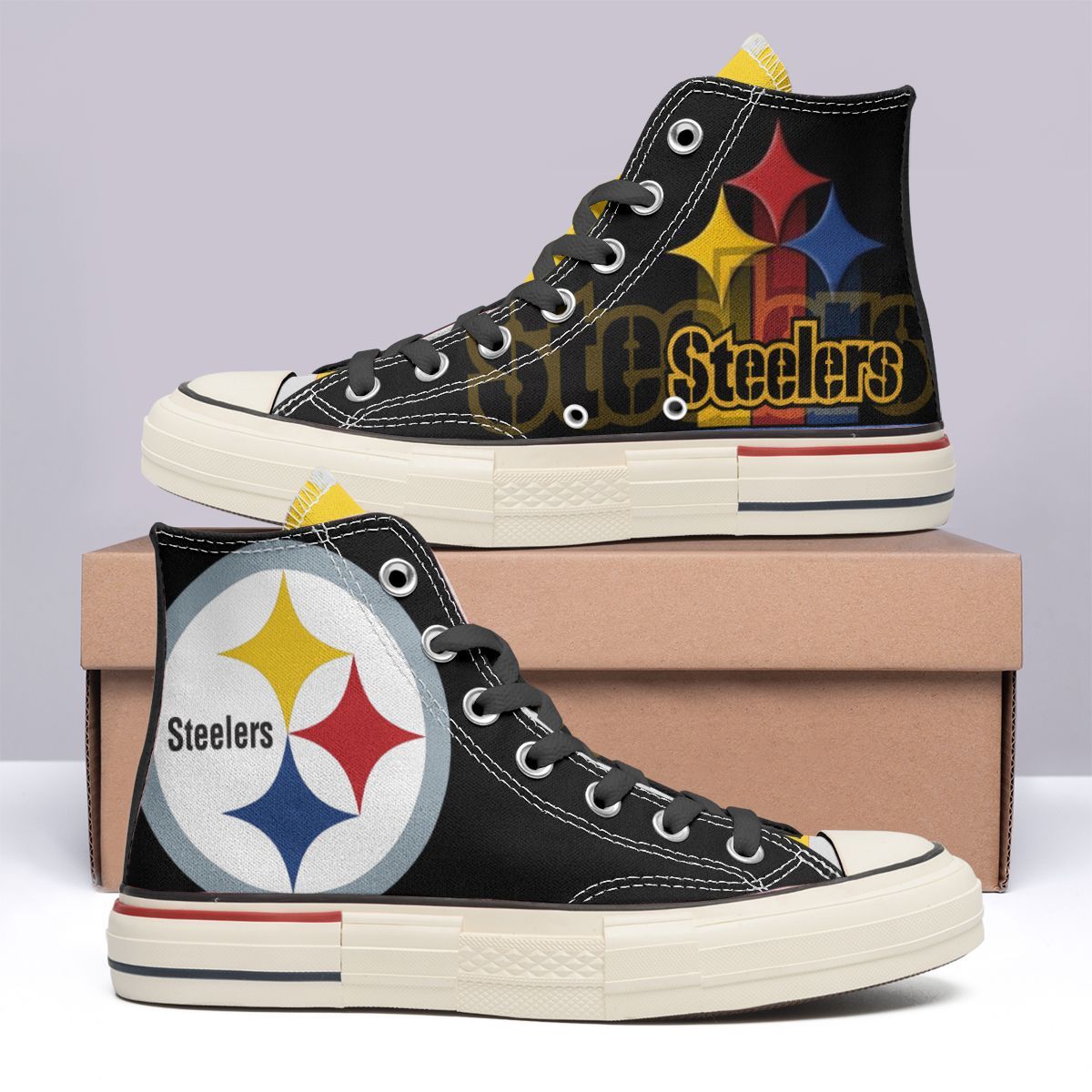 Pittsburgh Steelers New High Top Canvas Shoes 37