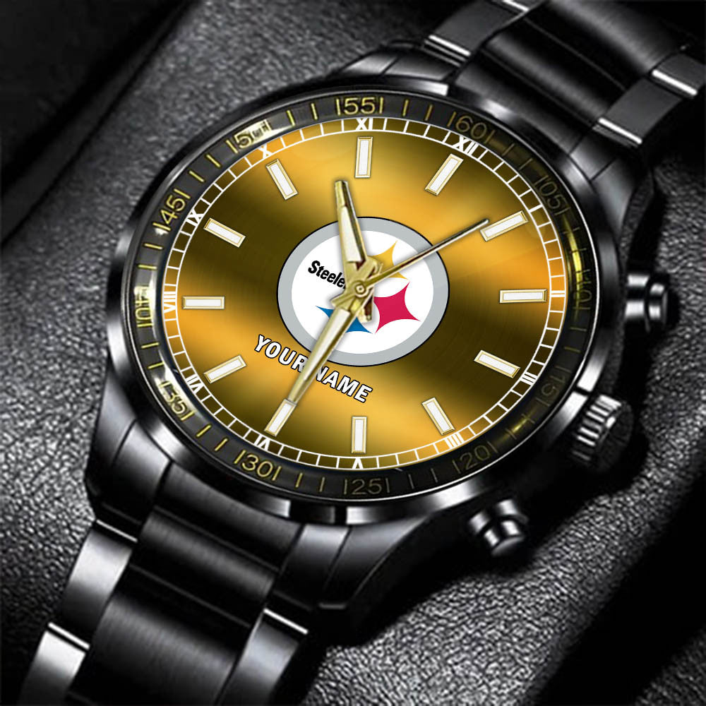 Pittsburgh Steelers Black Fashion Watch Gifts For Sport Fans AZWATCH051