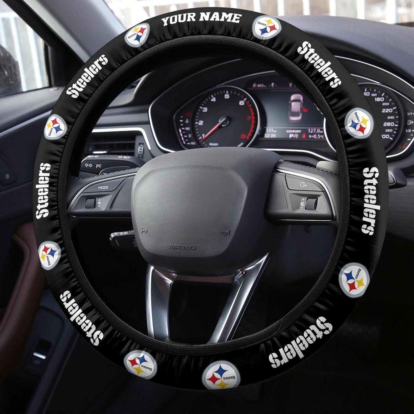 Pittsburgh Steelers Personalized 3D Steering Wheel Cover 90