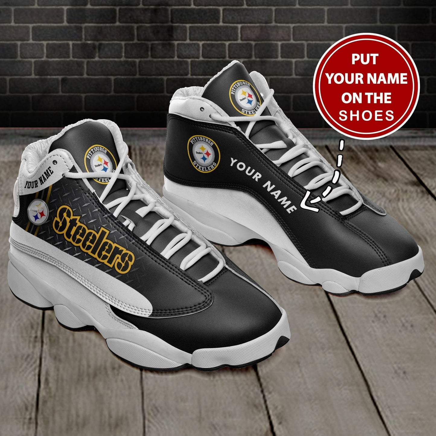 Pittsburgh Steelers Personalized Air JD13 Sneakers 004