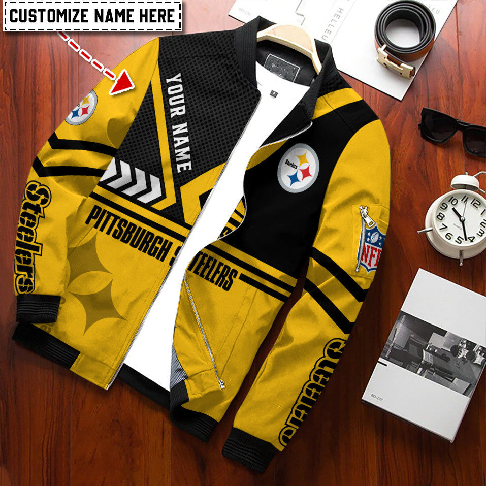Pittsburgh Steelers Personalized Bomber Jacket BG492