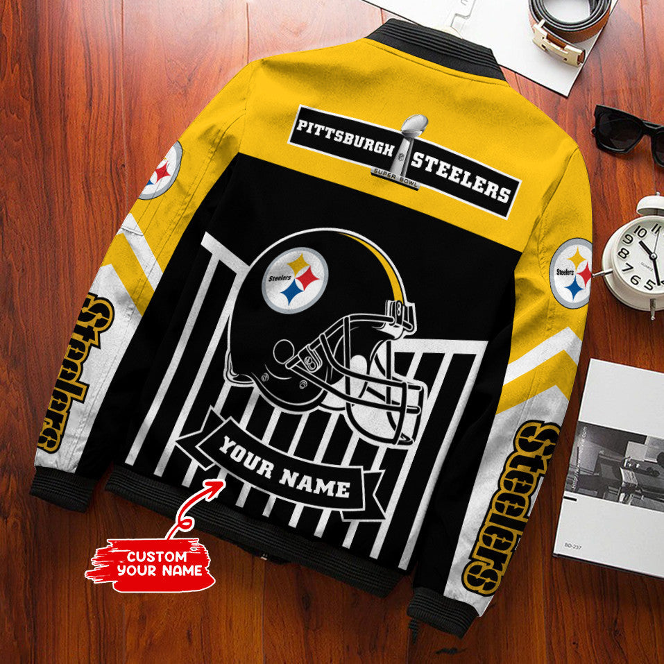 Pittsburgh Steelers Personalized Bomber Jacket BG579