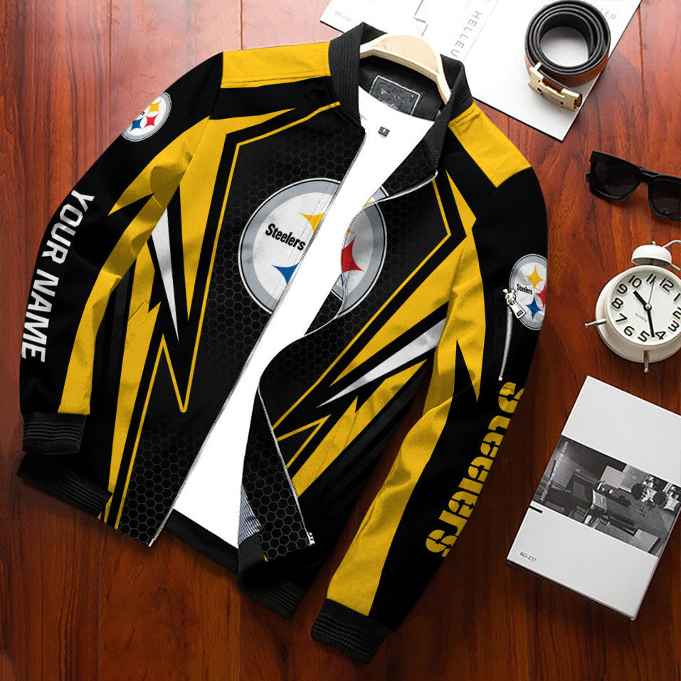 Pittsburgh Steelers Personalized Bomber Jacket BG638