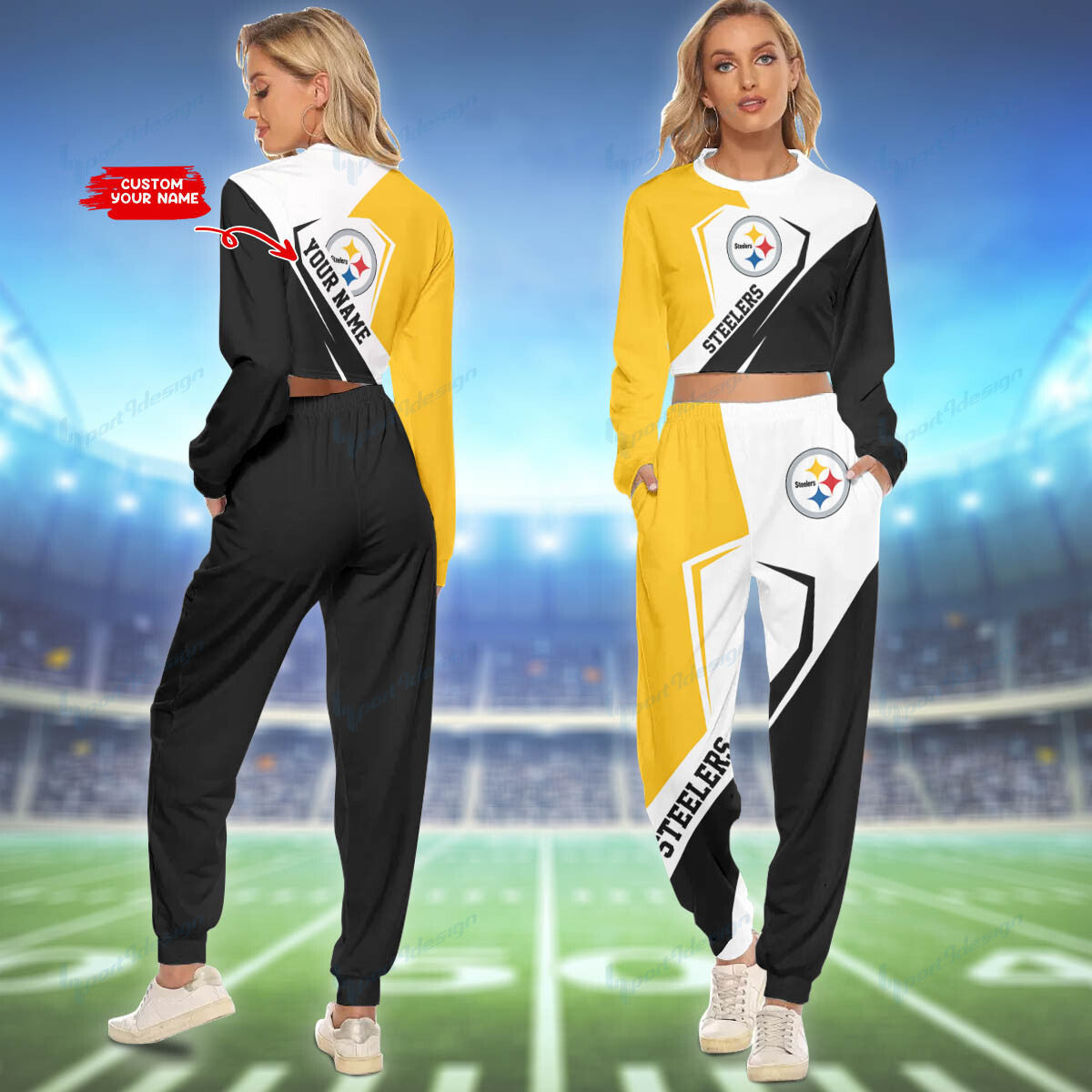 Pittsburgh Steelers Personalized Crop Sweatshirt Suit 26