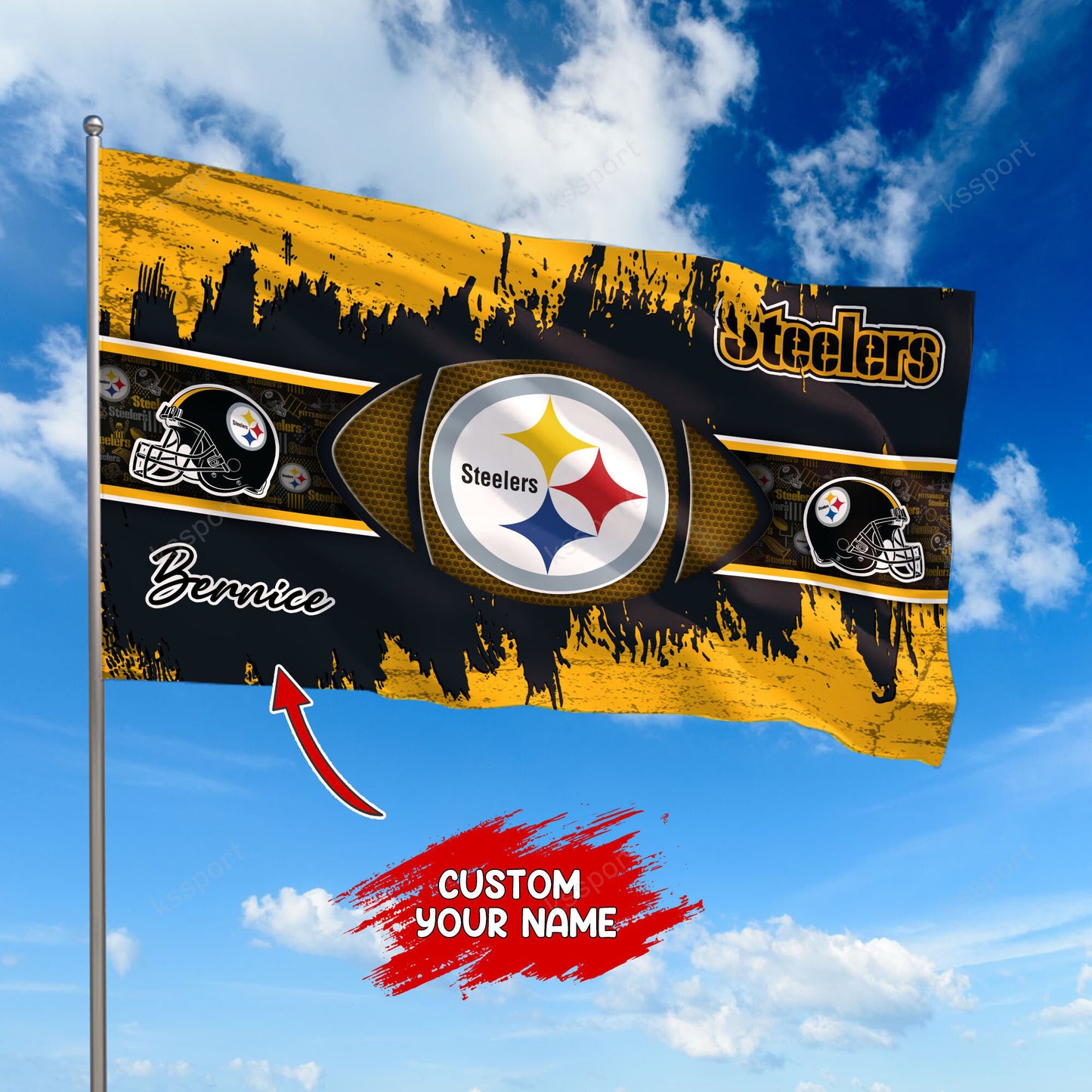 Pittsburgh Steelers Personalized Flag 398
