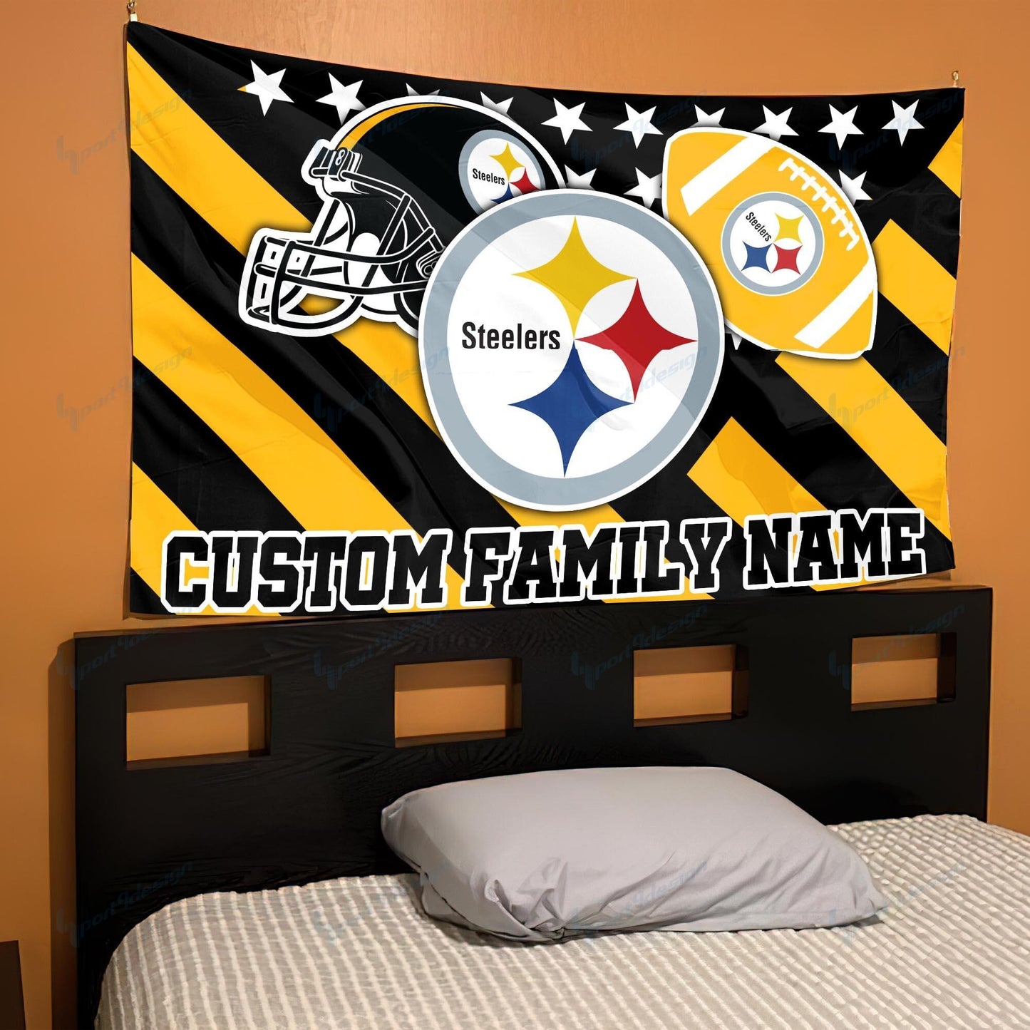 Pittsburgh Steelers Personalized Flag 90