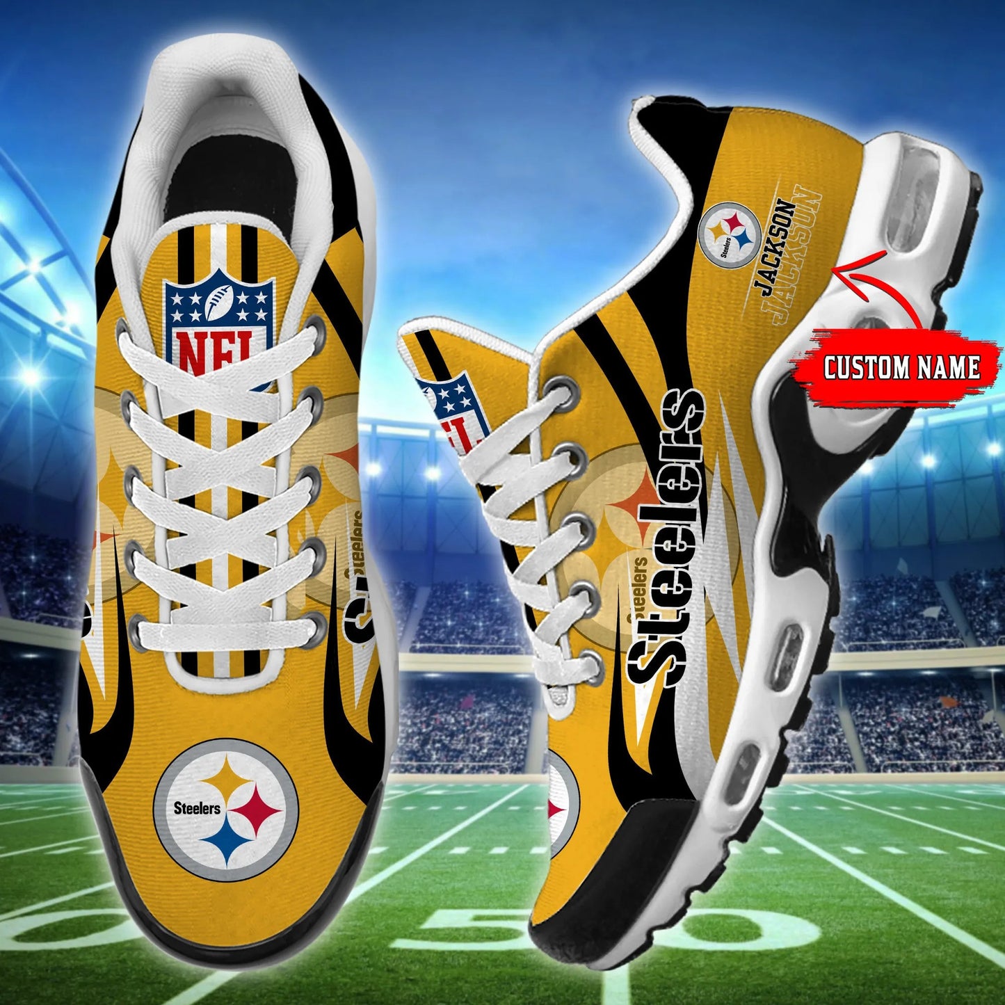 Pittsburgh Steelers Personalized Plus T-N Youth Sneakers BG106