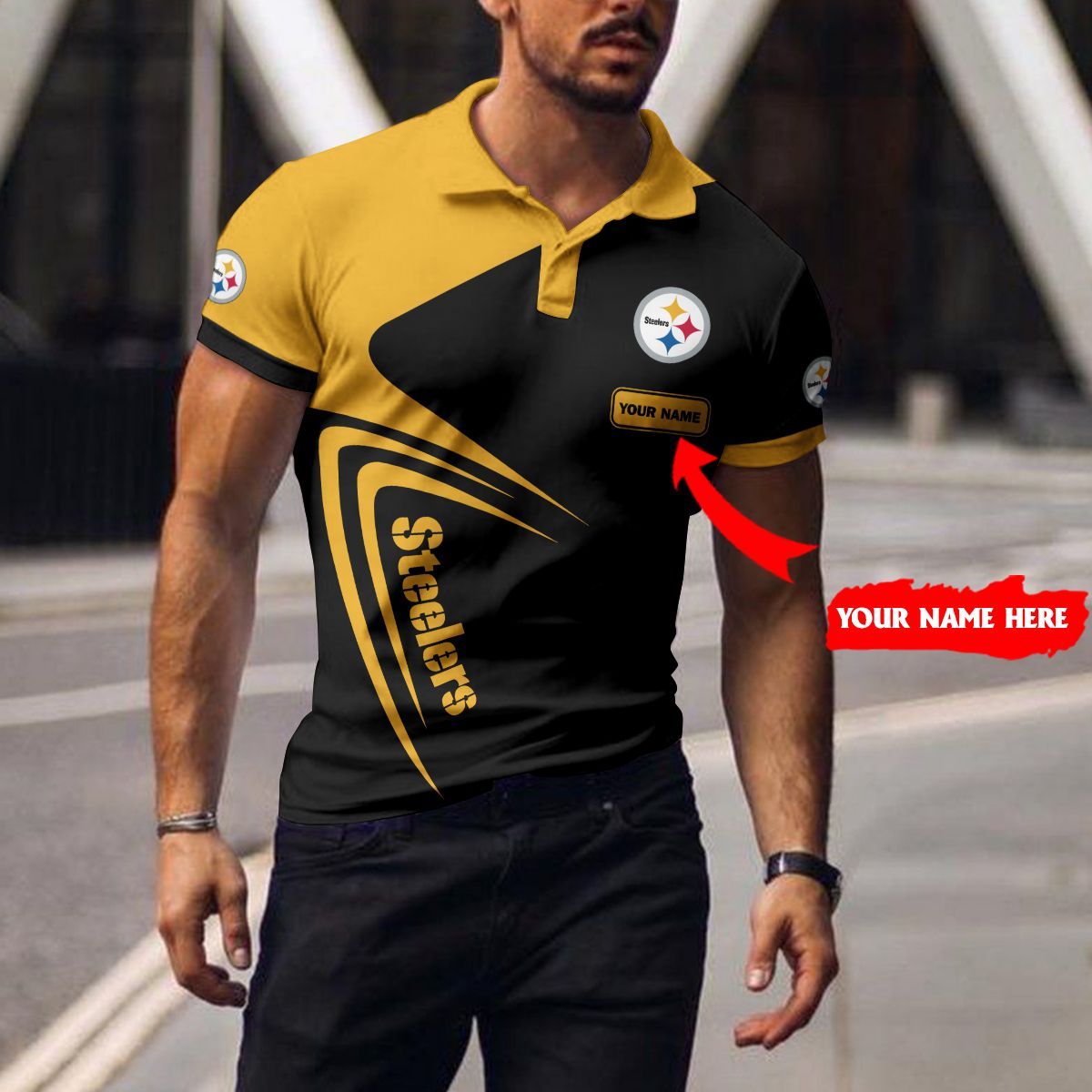 Pittsburgh Steelers Personalized Polo T-shirt 041