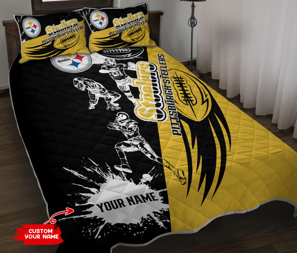 Pittsburgh Steelers Personalized Quilt Set BG69